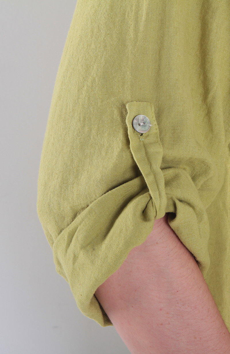 Blusa Lino Manga 3/4 Escote V Con 1 Boton hover