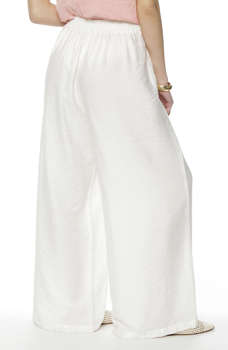 Pantalon Wide Leg Tiro Alto Pretina Basica 1 Boton hover
