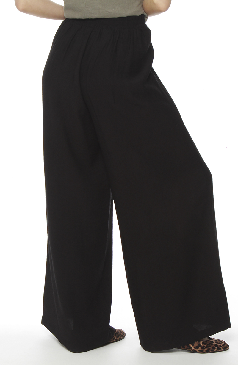 Pantalon Wide Leg Tiro Alto Pretina Basica 1 Boton hover