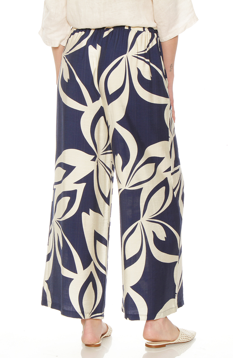 Pantalon Estampado Wide Leg Tiro Alto Pretina Ajustada hover