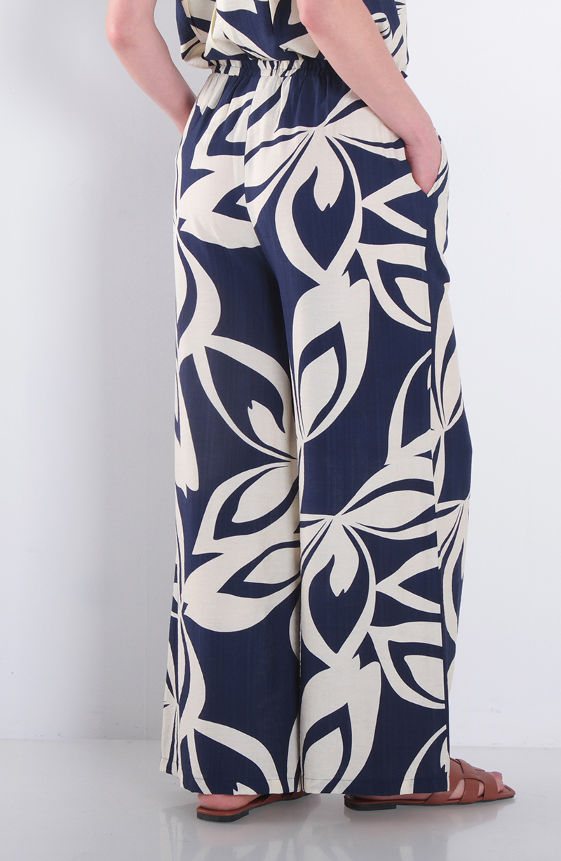 Pantalon Estampado Wide Leg Tiro Alto Pretina Media Elasticada hover
