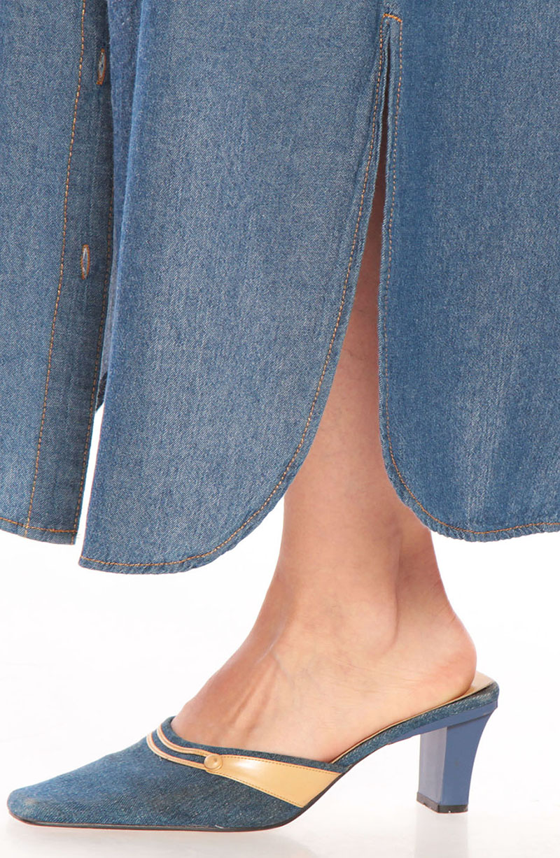 Vestidodenim  Camisero, Manga Codo Roll Up Con Cinturon hover