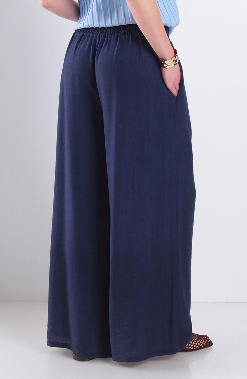 Pantalon Wide Leg Tiro Alto Pretina Ancha Elasticada hover