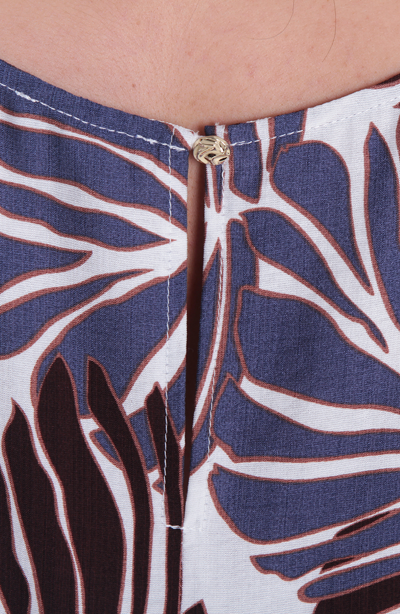 Blusa Estampada Sin Manga Escote Redondo hover