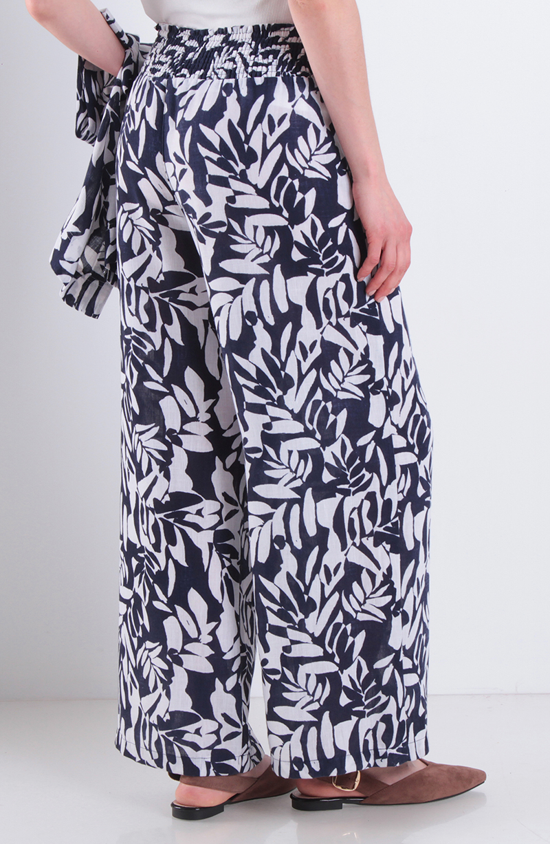 Pantalon Estampado Wide Leg Tiro Alto Pretina Elasticada hover
