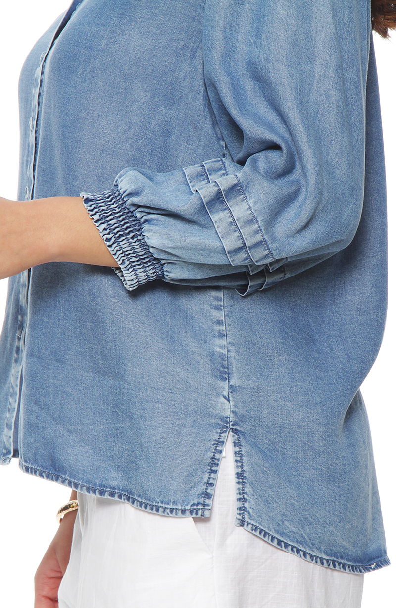Blusa Manga Larga Lyocell Abotonada En Delantero hover