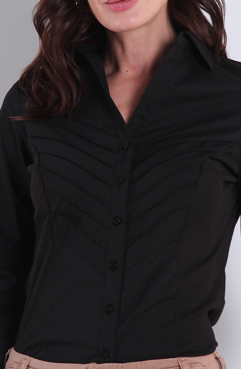 Blusa Manga 3/4  Con Alforza En Delantero hover