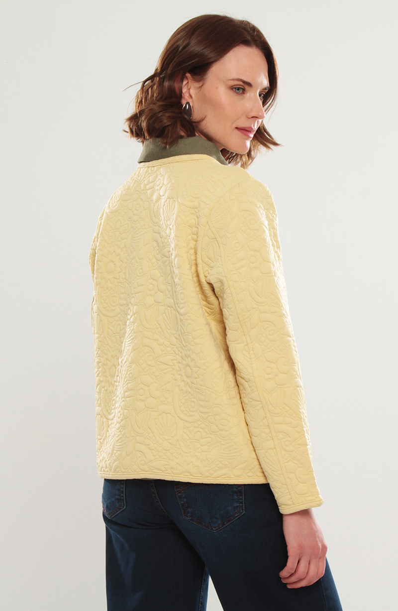 Chaqueta Manga Larga Abotonada Escote Redondo Con Bolsillos hover