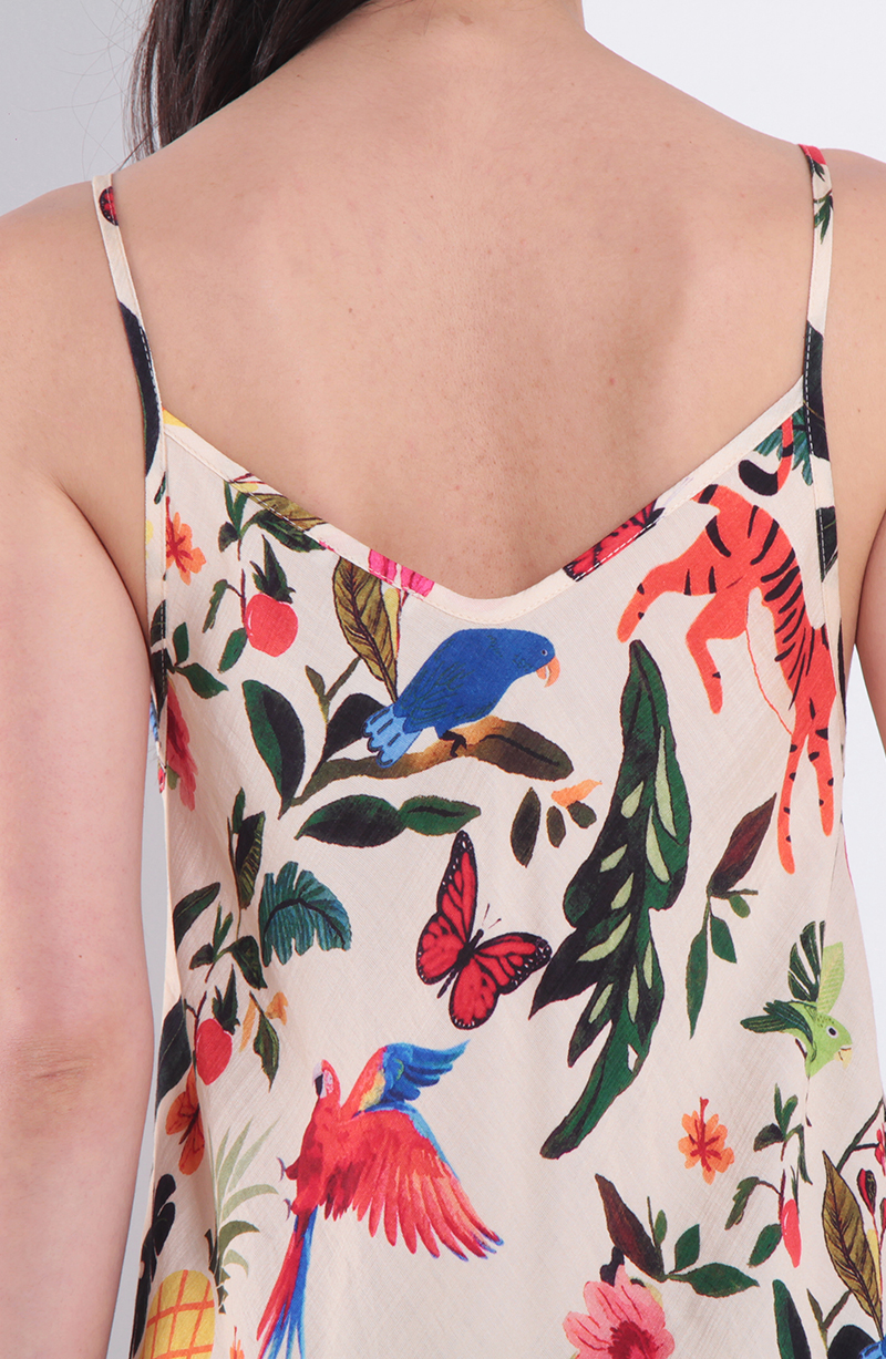 Vestido Estampado Sin Manga Escote V hover
