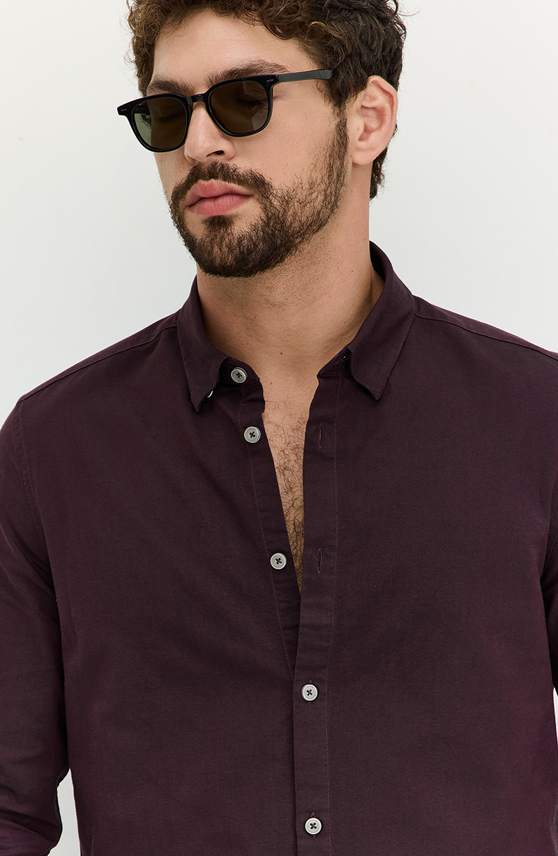 Camisa Hombre Manga Larga Abotonada En Delantero hover