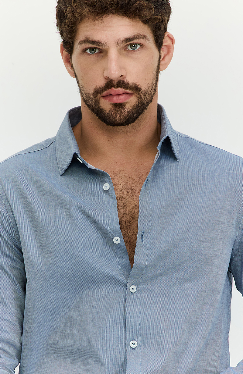 Camisa Hombre Manga Larga Abotonada En Delantero hover
