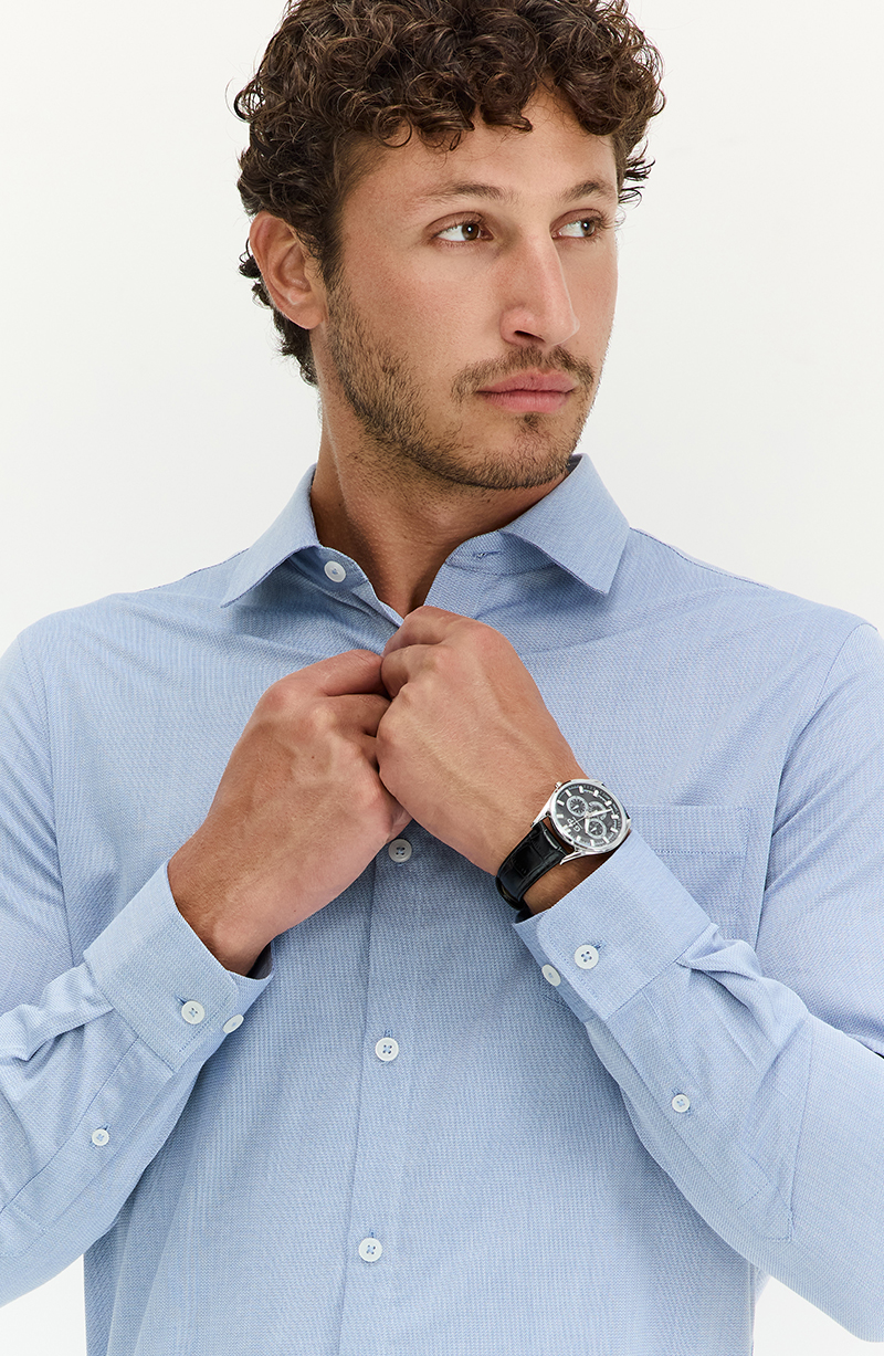 Camisa Hombre Manga Larga Abotonada En Delantero hover