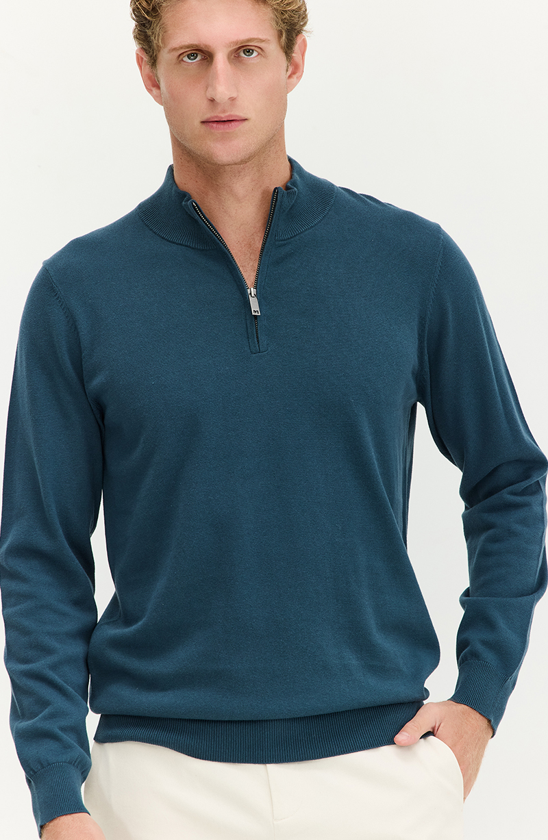 Sweater Hombre Manga Larga Cuello Alto Con Cierre hover