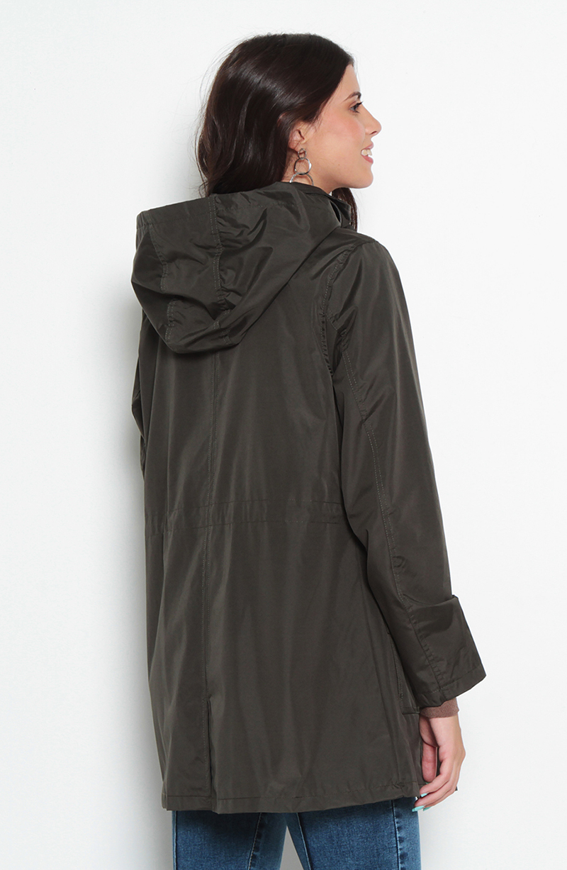 Chaqueta Impermeable Con Capucha No Desmontable Con Forro hover
