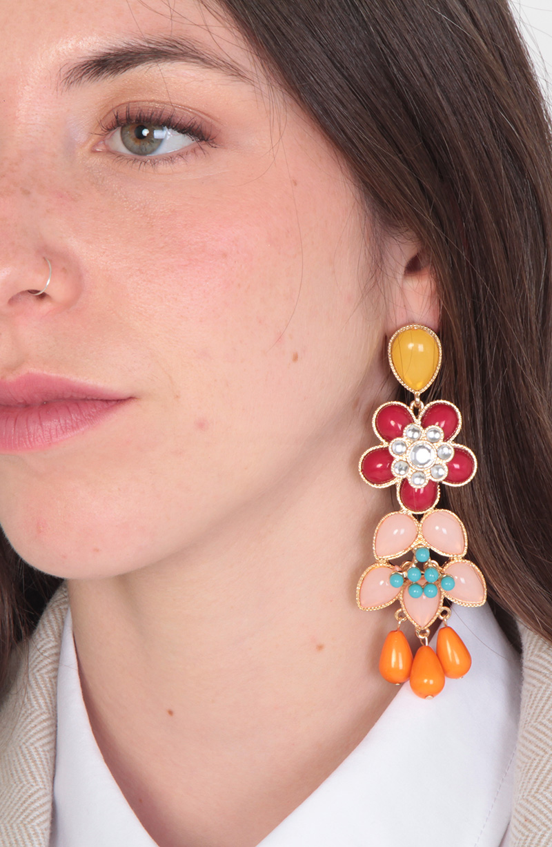 Aros Colgante Flor hover