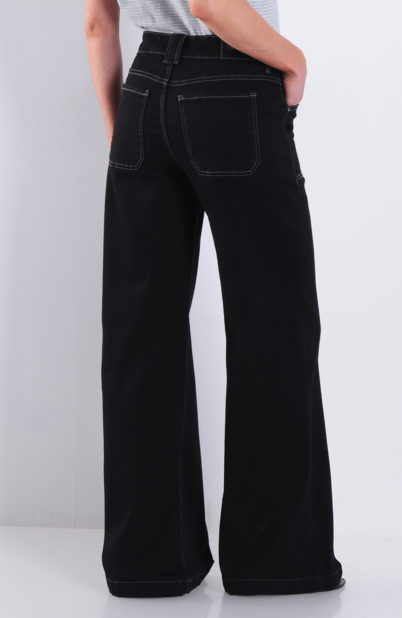 Jeans Wide Cargo Tiro Medio Pretina Basica Un Boton hover