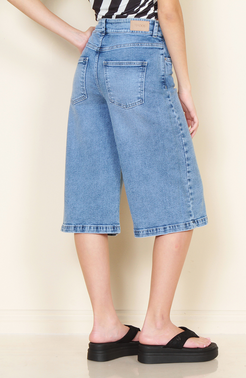 Jort Bermuda Denim Tiro Alto Pretina 1 Boton hover