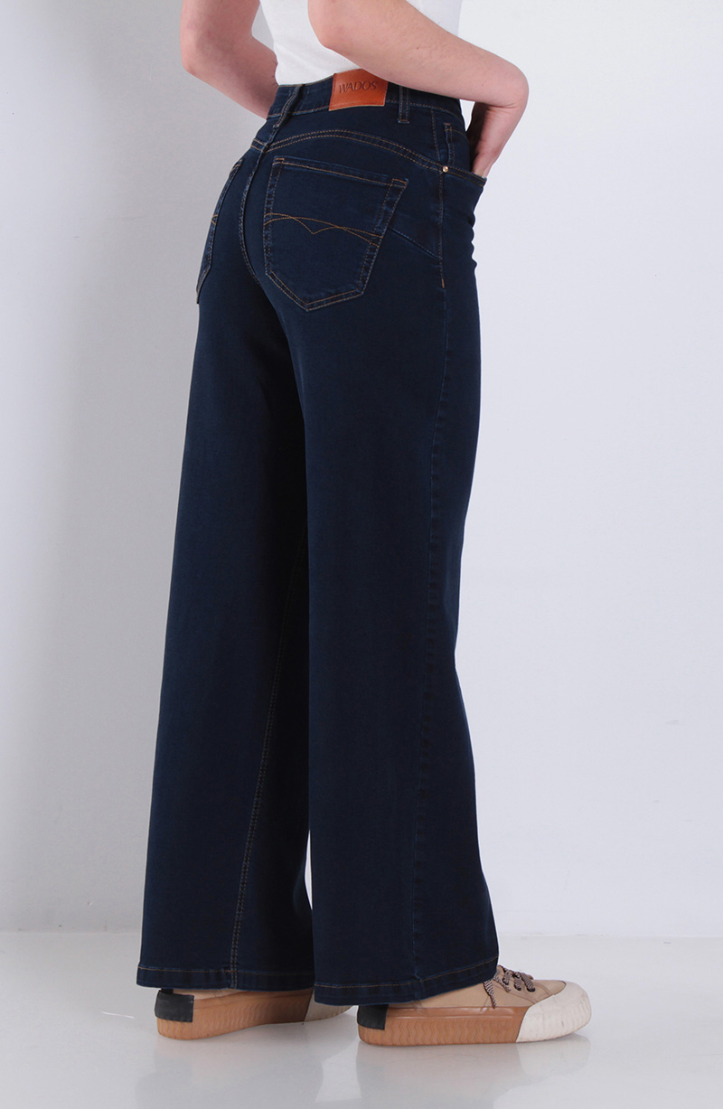 Jeans Wide Tiro Alto Secret Push Up Pretina Basica Un Boton hover