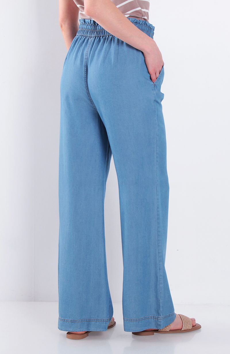 Pantalon Lyocell Wide Leg Tiro Alto Pretina Media Elasticada hover