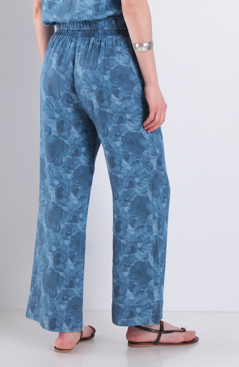 Pantalon Lyocell Estampado Wide Leg Tiro Alto Pretina Media Elasticada hover