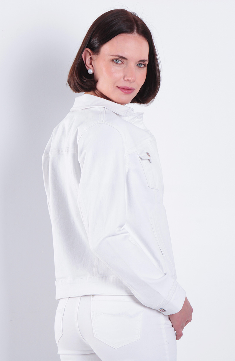 Chaqueta Denim  Basica Manga Larga Abotonada En Delantero Con Bolsillo hover