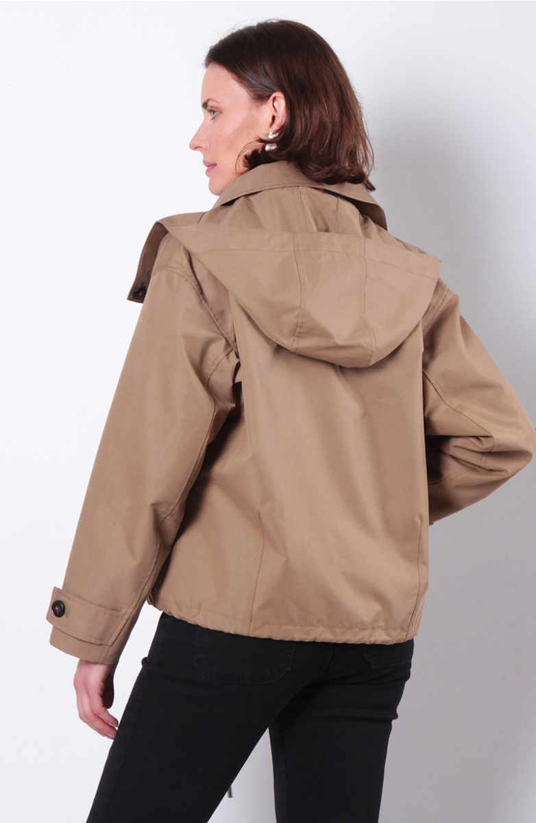 CHAQUETA MANGA LARGA CRUZADA  CON BOLSILLOS