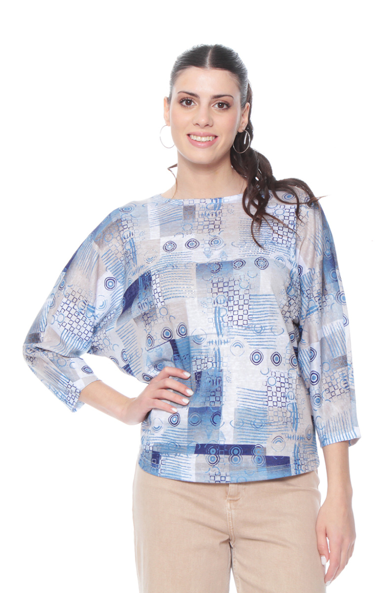POLERA MANGA 3/4 SUBLIMADO APLICACION STRASS ESCOTE REDONDO