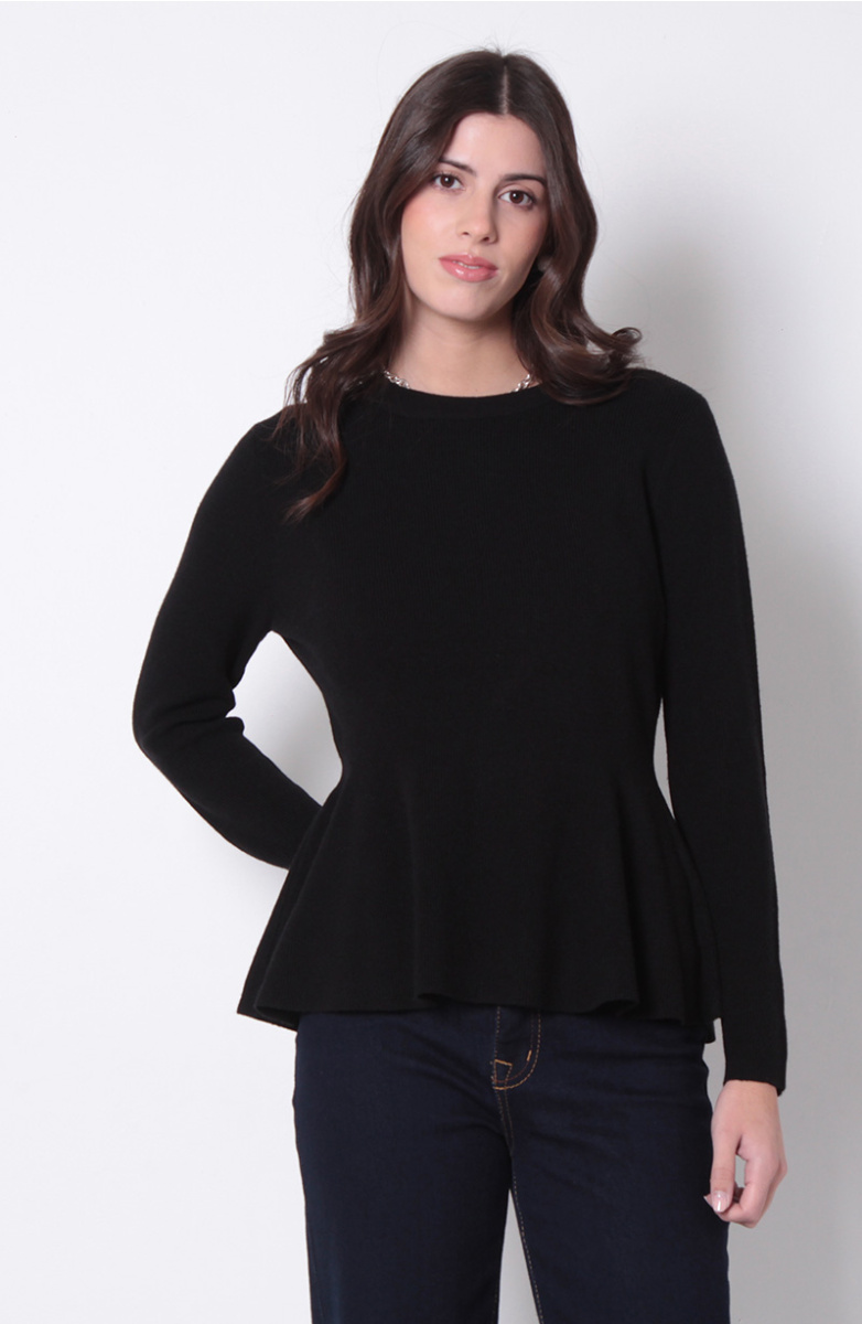 SWEATER MANGA LARGA CUELLO REDONDO