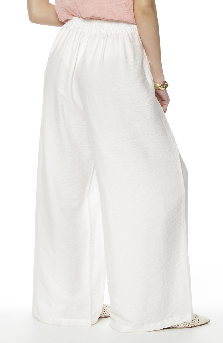 PANTALON WIDE LEG TIRO ALTO PRETINA BASICA 1 BOTON