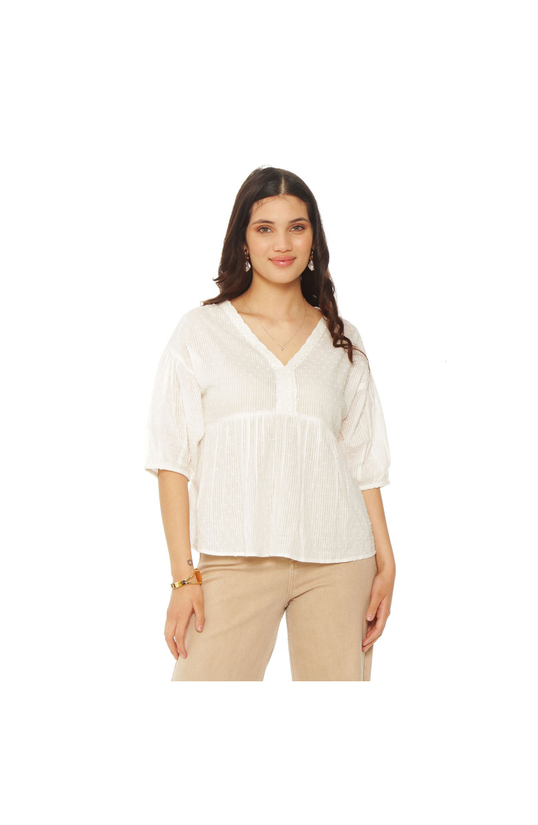 BLUSA MANGA CORTA BRODERY ESCOTE V