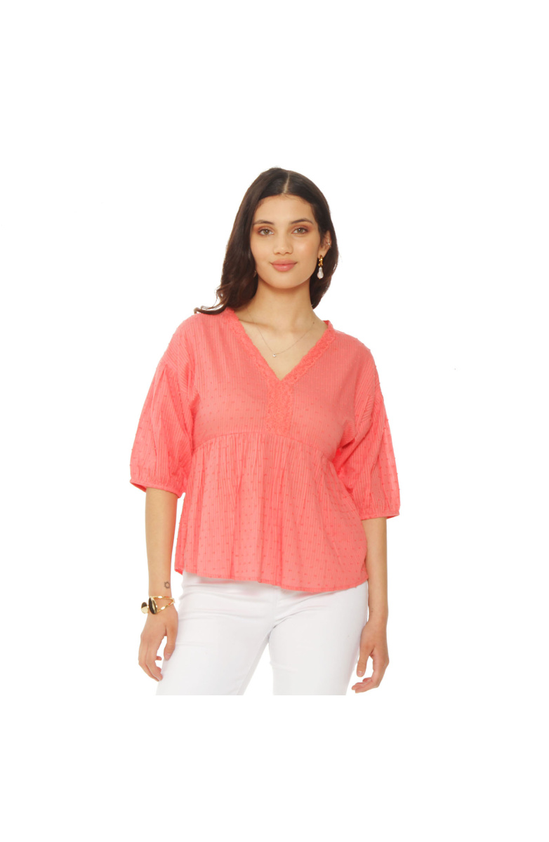 BLUSA MANGA CORTA BRODERY ESCOTE V