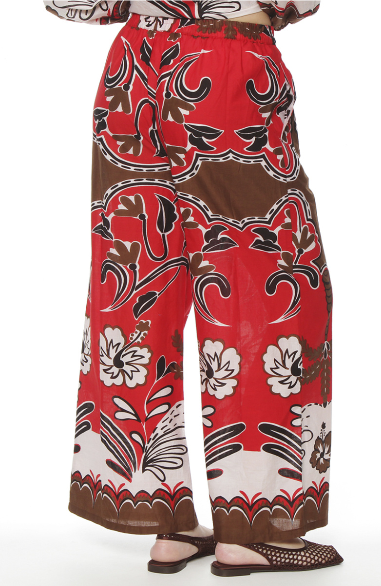 PANTALON WIDE LEG ESTAMPADO TIRO ALTO PRETINA BASICA