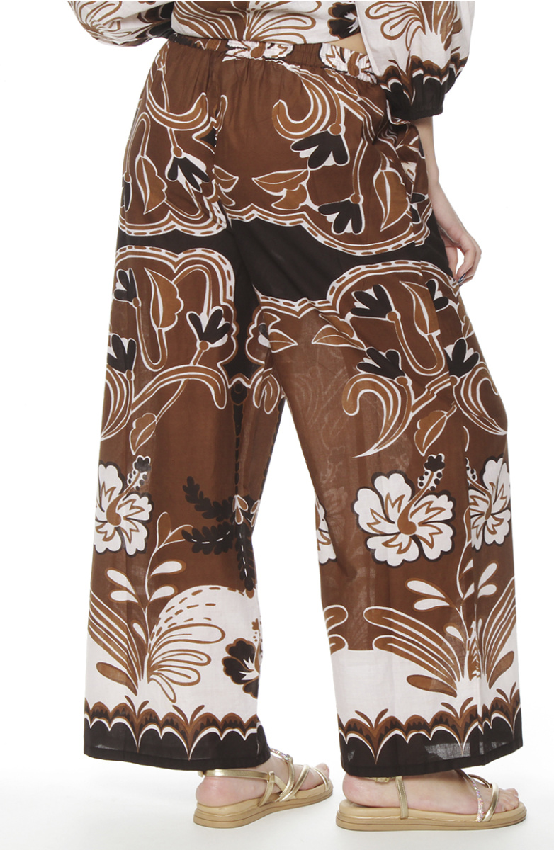 PANTALON WIDE LEG ESTAMPADO TIRO ALTO PRETINA BASICA