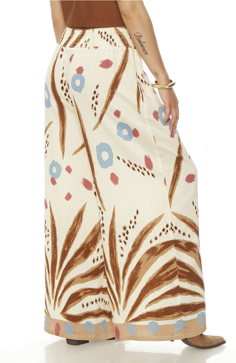 PANTALON WIDE LEG ESTAMPADO TIRO ALTO PRETINA ELASTICADA