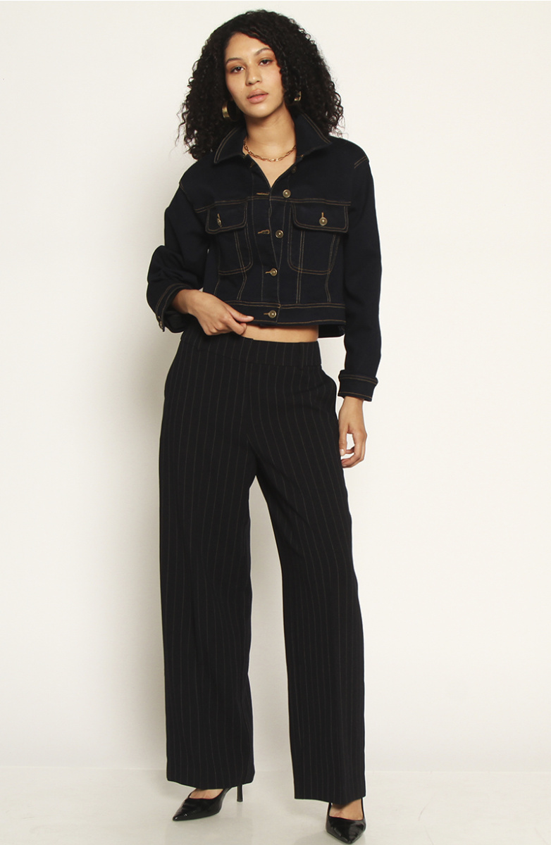 PANTALON RECTO TIRO ALTO PRETINA BASICA