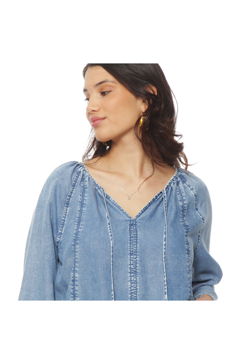 BLUSA MANGA LARGA LYOCELL ESCOTE V