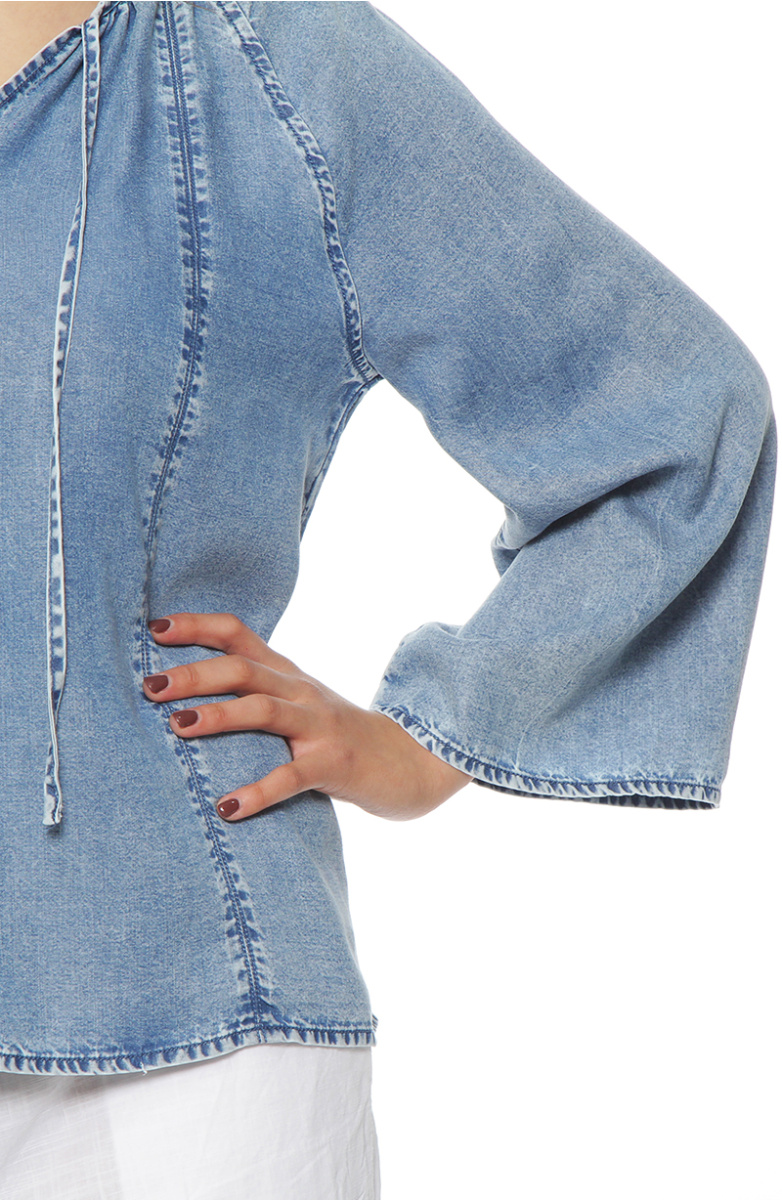 BLUSA MANGA LARGA LYOCELL ESCOTE V