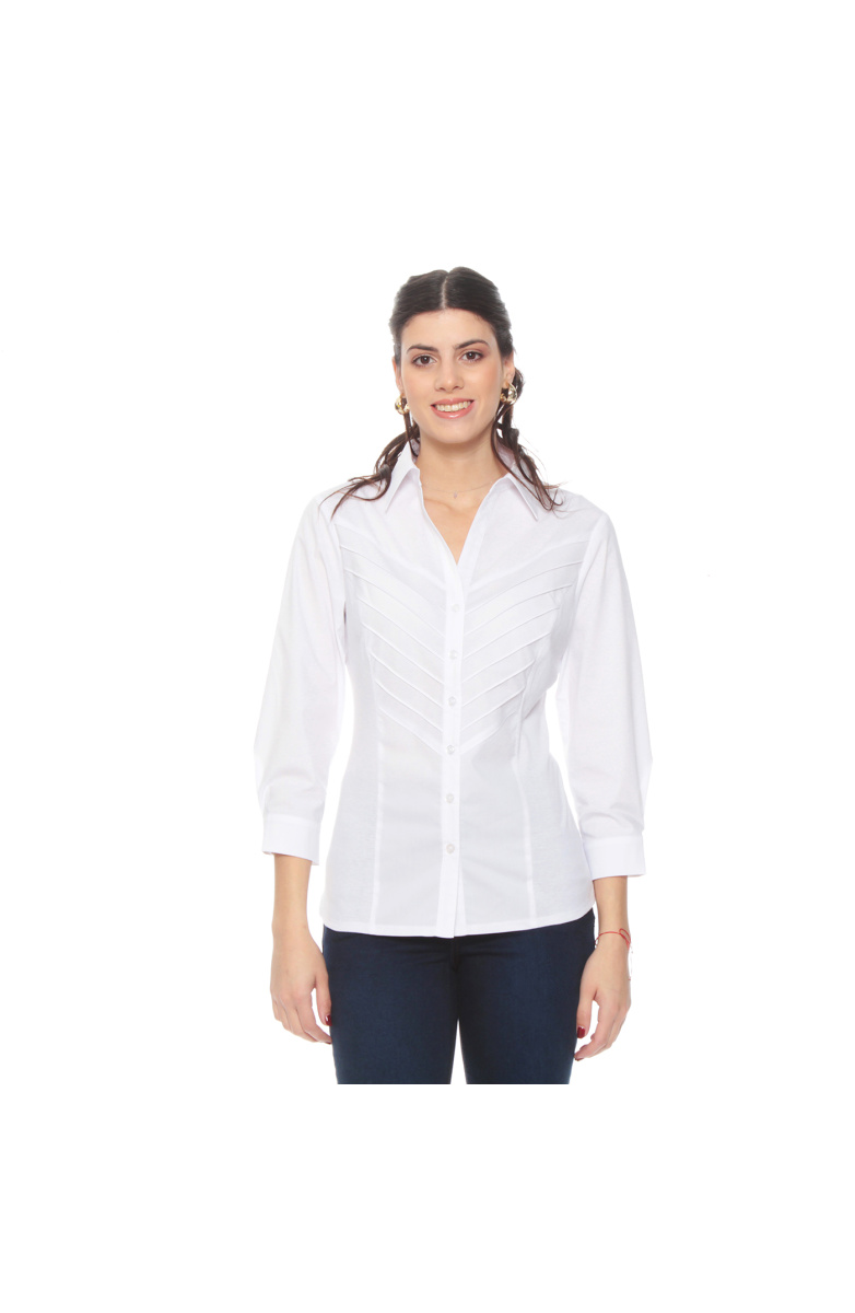BLUSA MANGA 3/4  CON ALFORZA EN DELANTERO