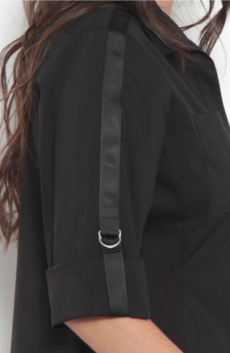 BLUSA MANGA 3/4 ESCOTE V CON BOLSILLOS