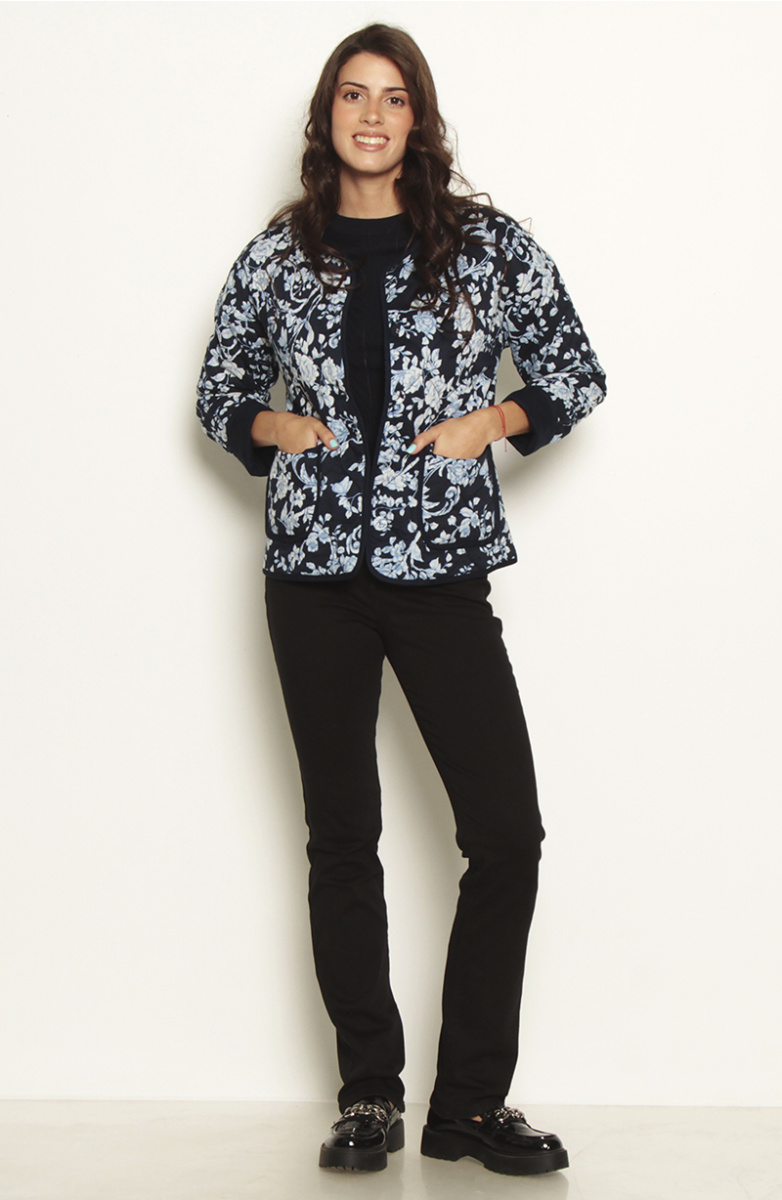 CHAQUETA MANGA LARGA REVERSIBLE CON BOLSILLOS