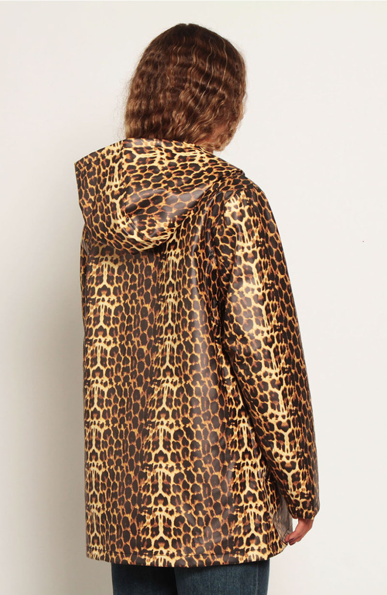 CHAQUETA ANIMAL PRINT IMPERMEABLE MANGA LARGA CON CAPUCHA