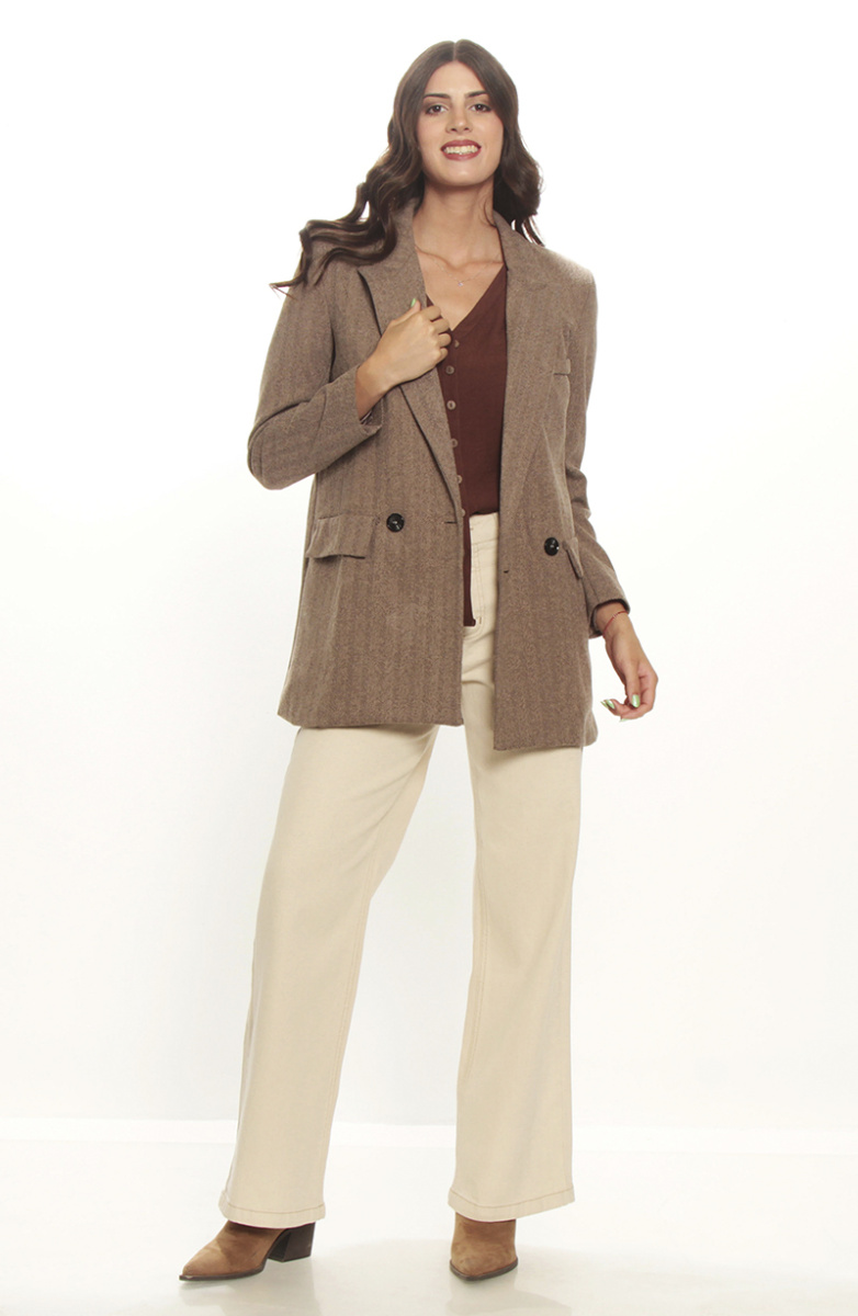 BLAZER MANGA LARGA  CON BOLSILLOS