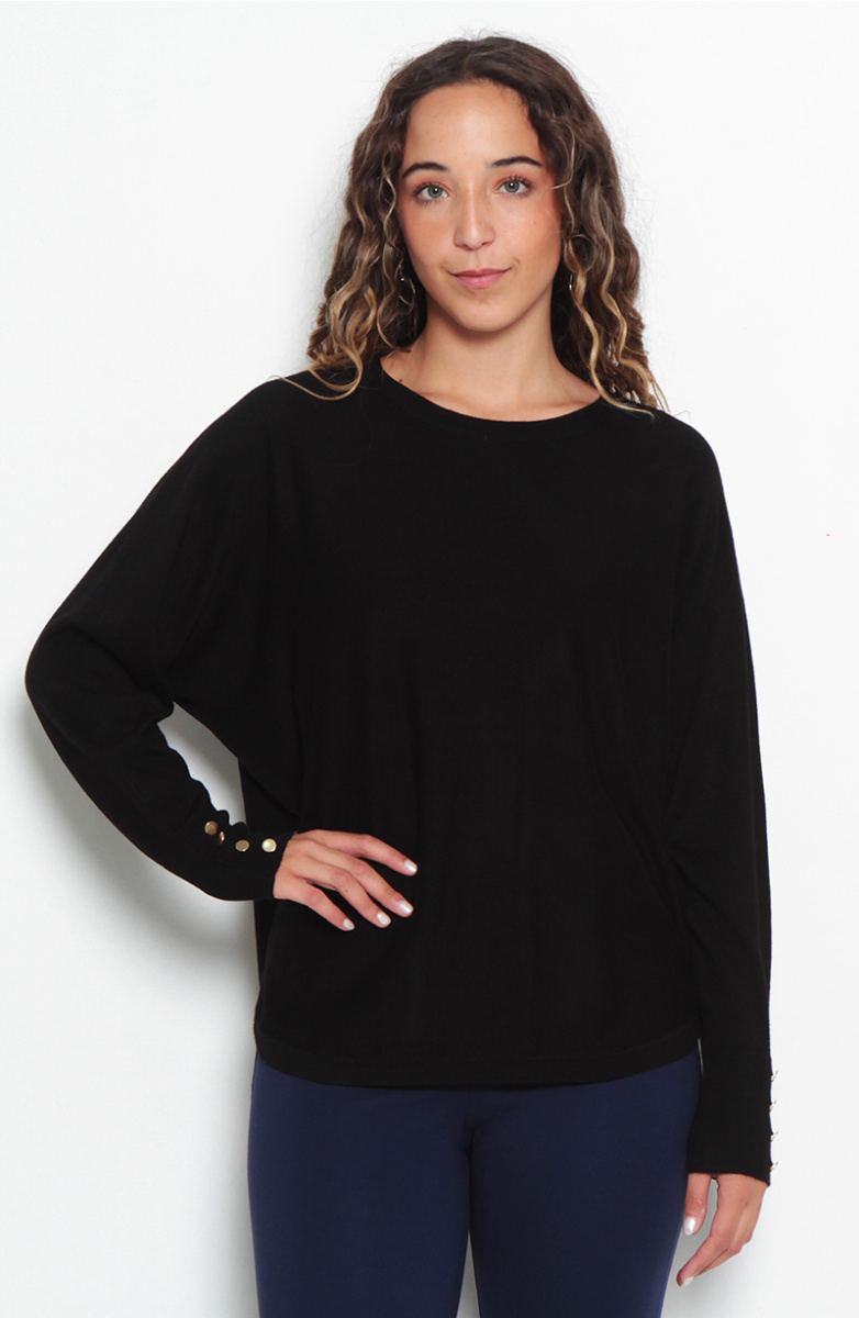 SWEATER MANGA LARGA SOLIDO ESCOTE REDONDO