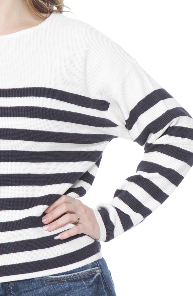SWEATER MANGA LARGA LISTADO ESCOTE REDONDO