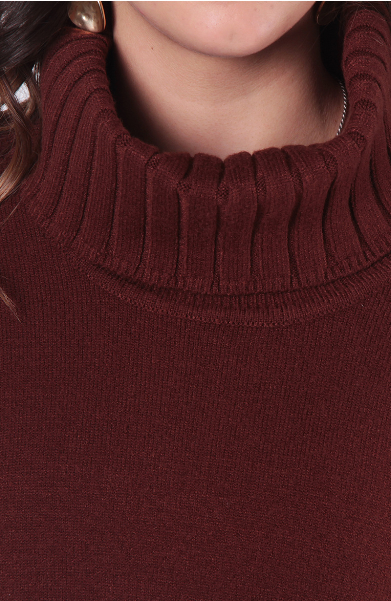SWEATER MANGA LARGA CUELLO ALTO
