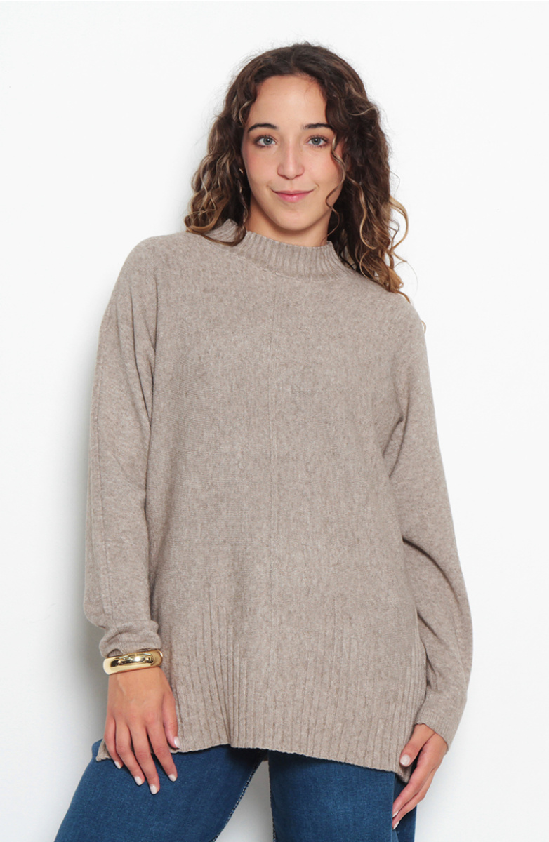 SWEATER MANGA LARGA CUELLO ALTO
