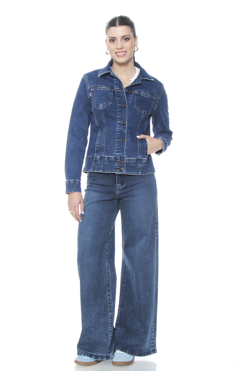 CHAQUETA MANGA LARGA DENIM