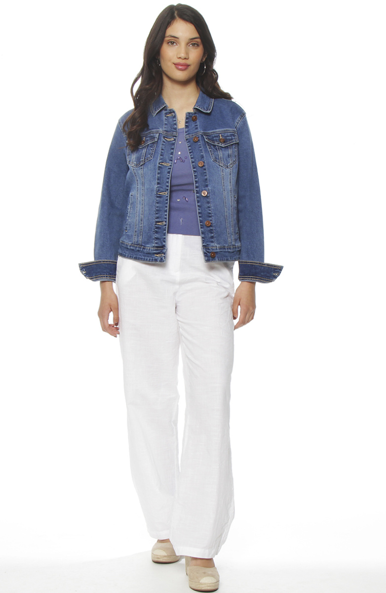 CHAQUETA DENIM MANGA LARGA ABOTONADA EN DELANTERO Y BOLSILLO