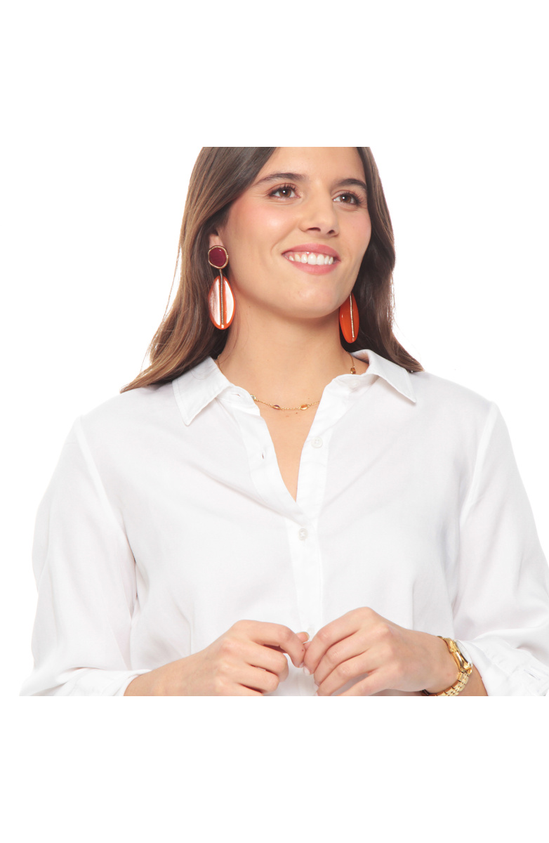 BLUSA LYOCELL MANGA LARGA ABOTONADA EN EL DELANTERO