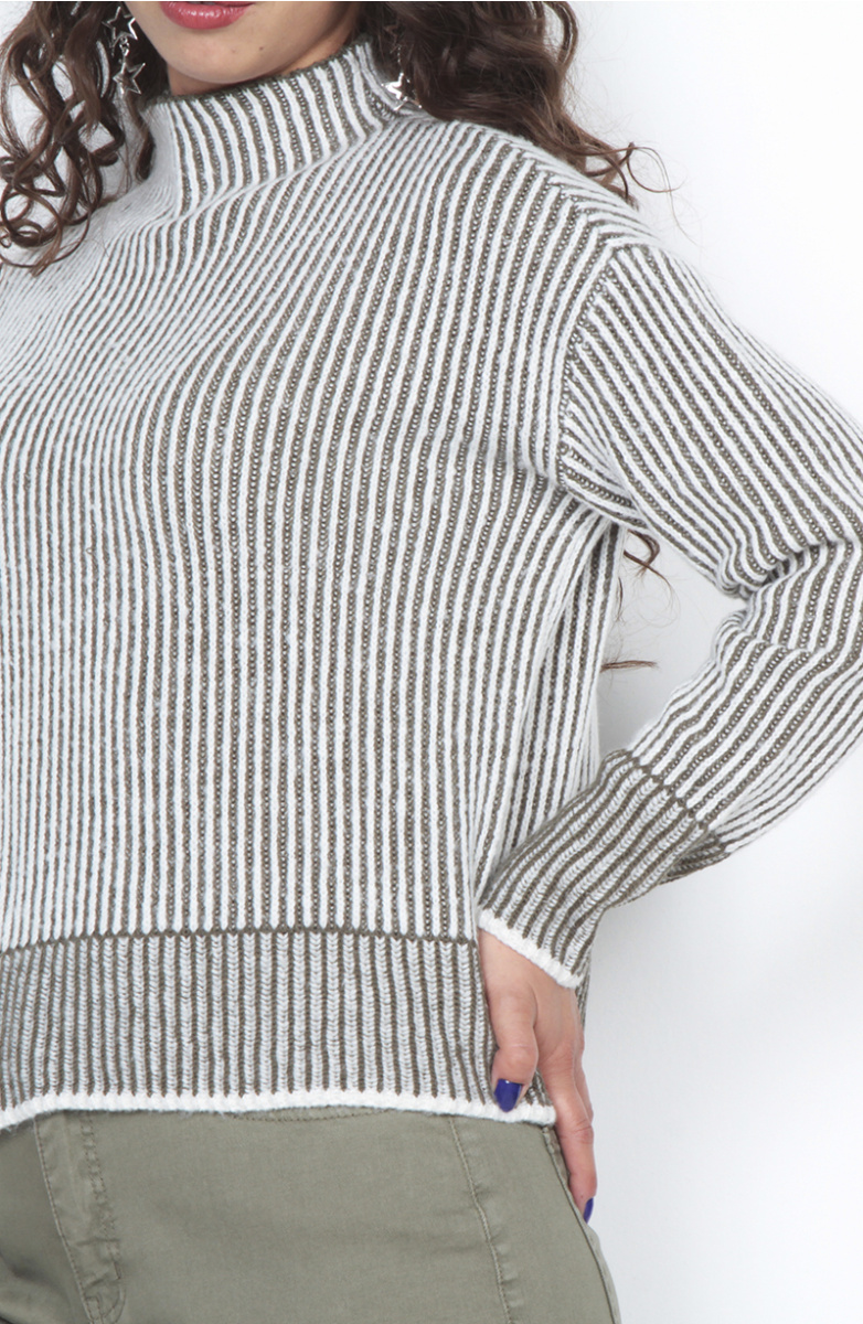 SWEATER MANGA LARGA CUELLO ALTO